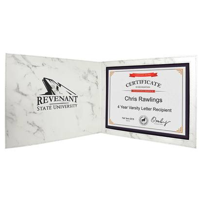 Personalized Leatherette Certificate Holders - 11 Colours