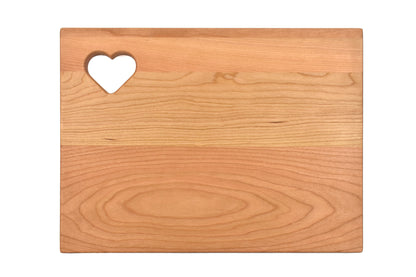 Personalized Wooden Cutting Board - Heart Cutout