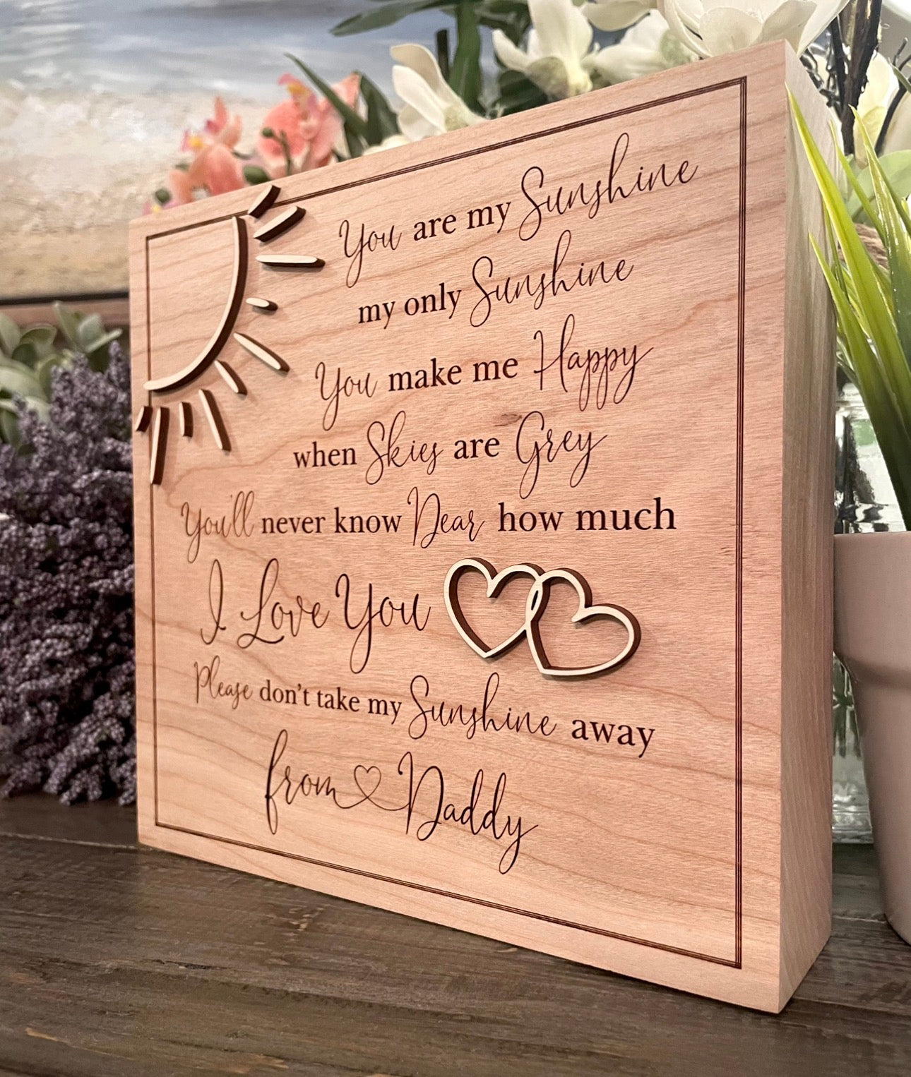 Personalized Square Wooden Signs - Custom Design