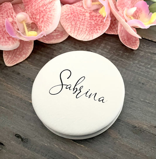 Personalized Leatherette Compact Mirrors