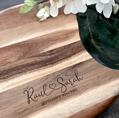 Personalized Wooden Cutting Board - Heart Cutout