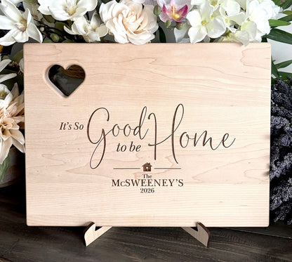 Personalized Wooden Cutting Board - Heart Cutout