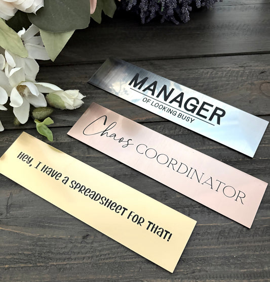 Personalized Aluminum Desk Signs