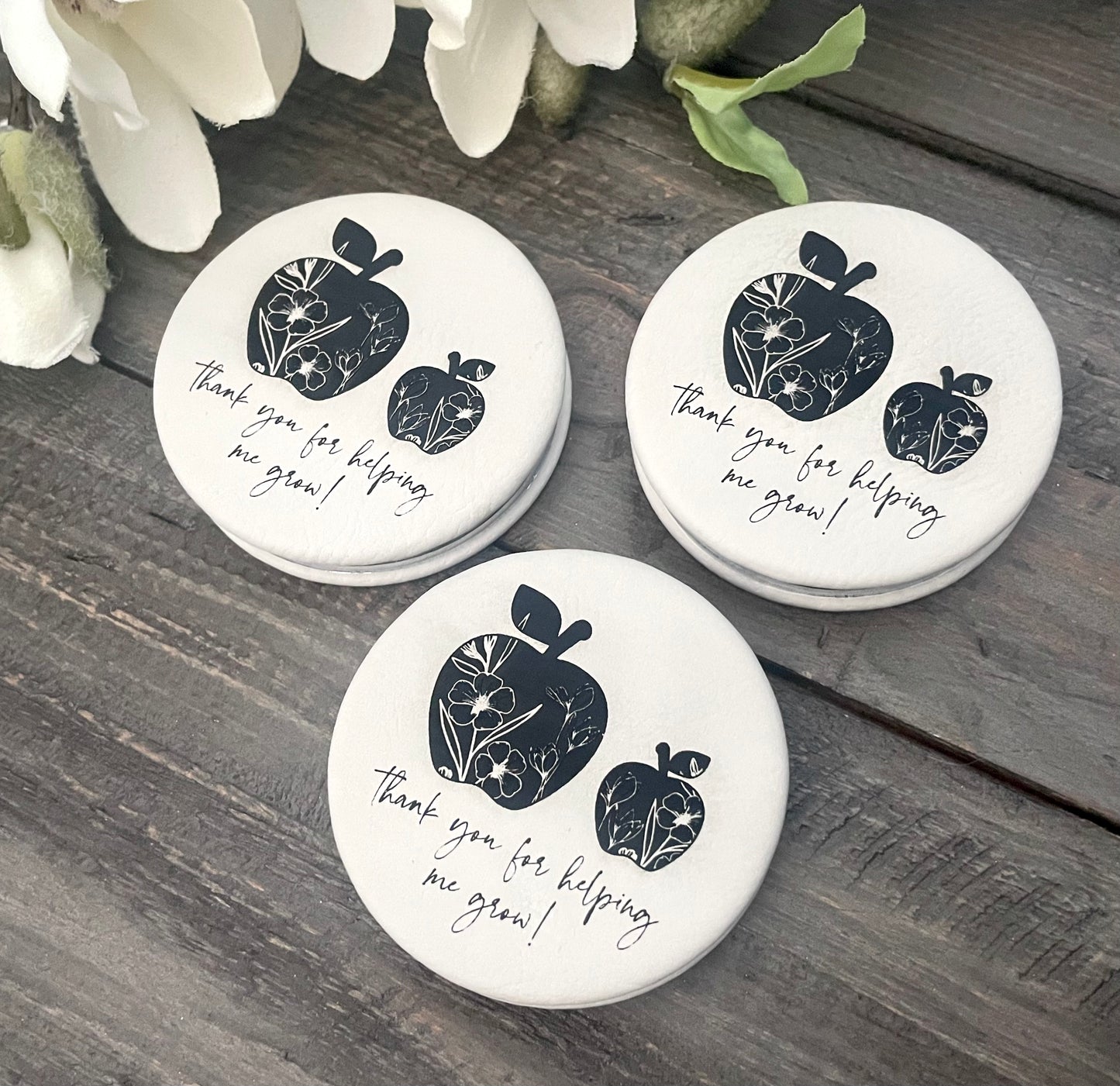 Engraved Leatherette Compact Mirrors - 10 Colours
