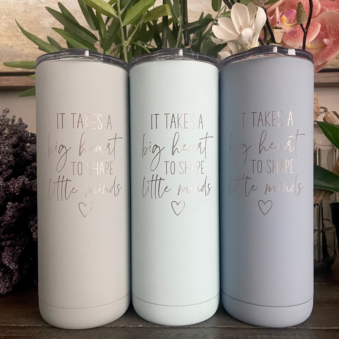 Personalized 20oz Skinny Stainless Steel Tumblers - Marble