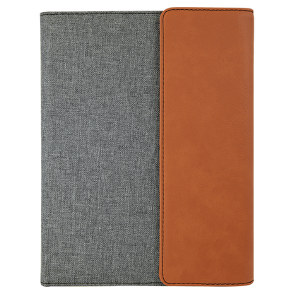Personalized Leatherette Canvas Portfolios with Notepad