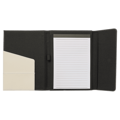 Personalized Leatherette Canvas Portfolios with Notepad