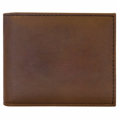 Engraved Leatherette Bi-Fold Wallets - With RFID Protection - 6 Colours
