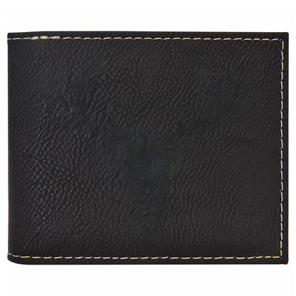 Engraved Leatherette Bi-Fold Wallets - With RFID Protection - 6 Colours