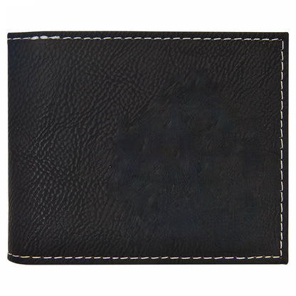Engraved Leatherette Bi-Fold Wallets - With RFID Protection - 6 Colours