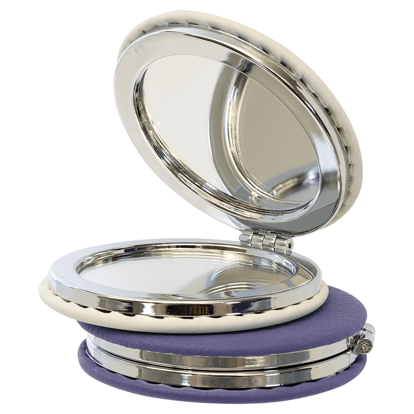 Engraved Leatherette Compact Mirrors - 10 Colours
