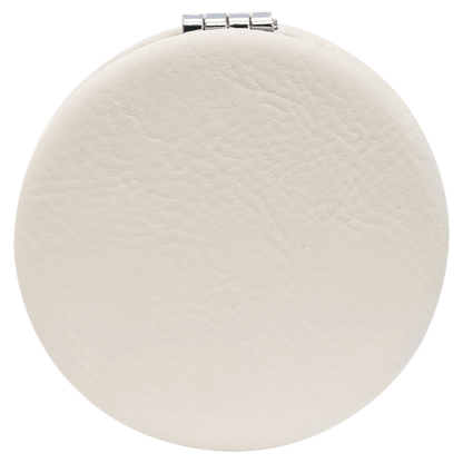 Engraved Leatherette Compact Mirrors - 10 Colours