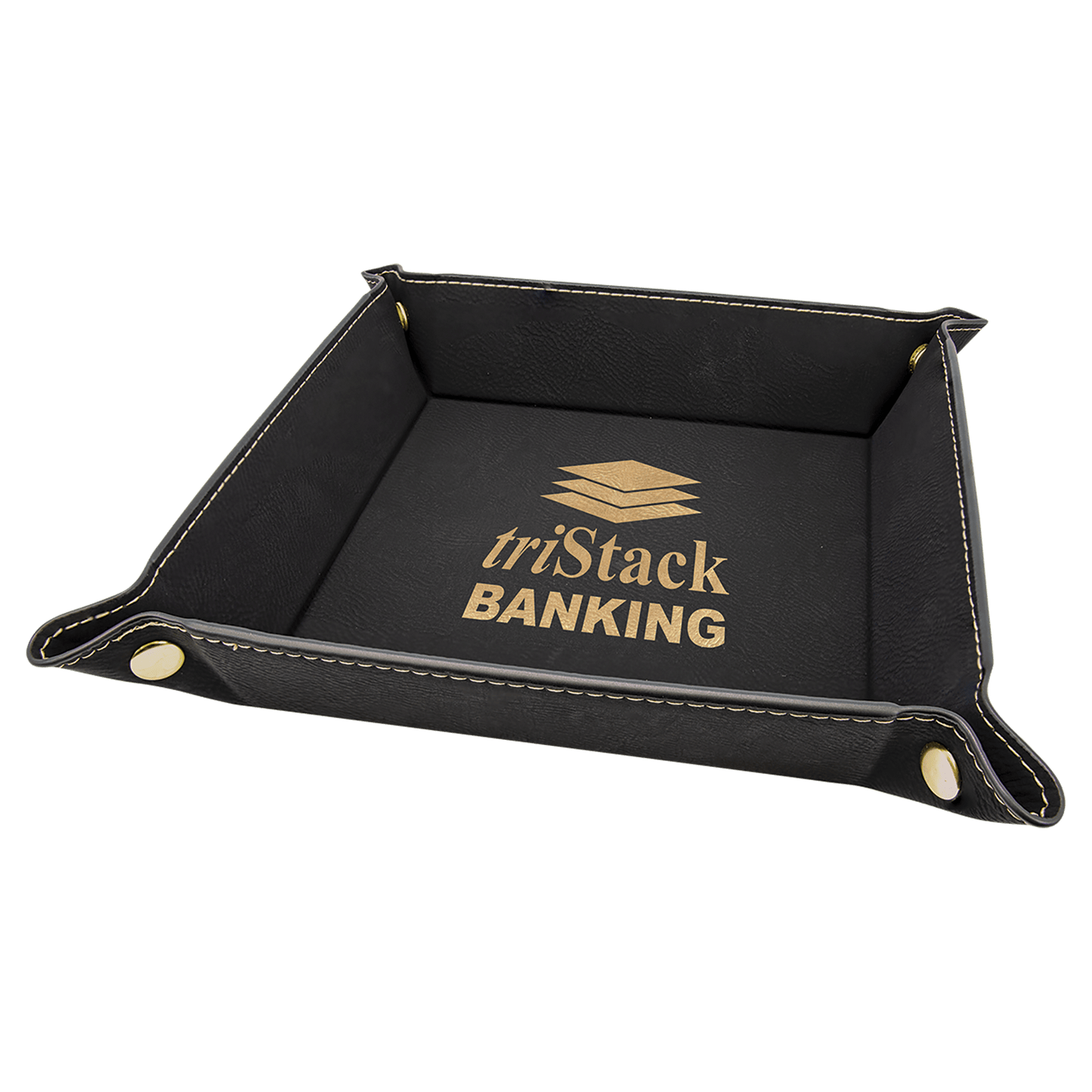 Personalized Leatherette Snap Trays - 2 Sizes & 15 Colours