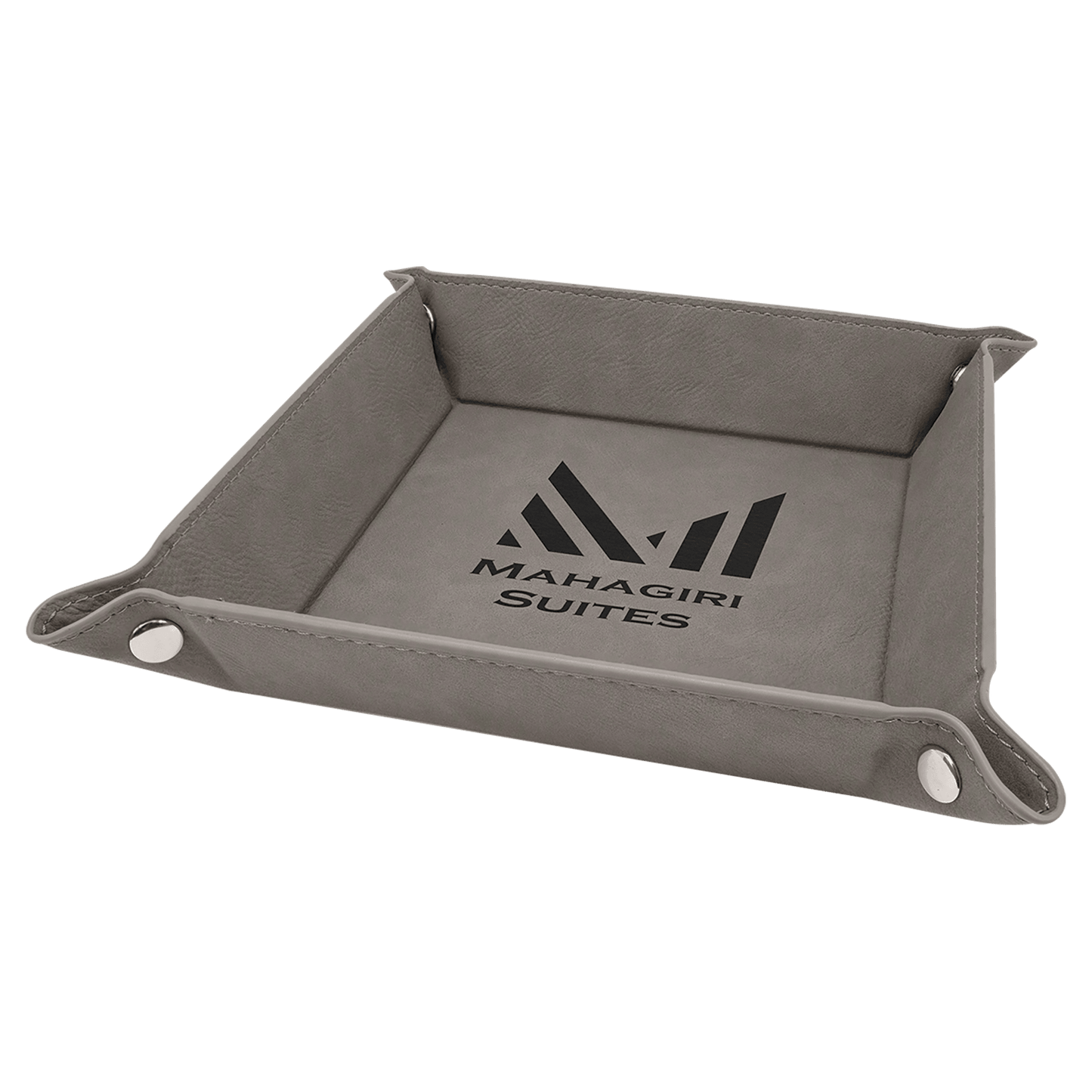 Personalized Leatherette Snap Trays - 2 Sizes & 15 Colours