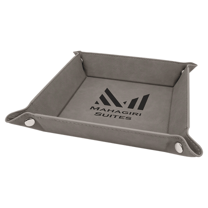 Personalized Leatherette Snap Trays - 2 Sizes & 15 Colours