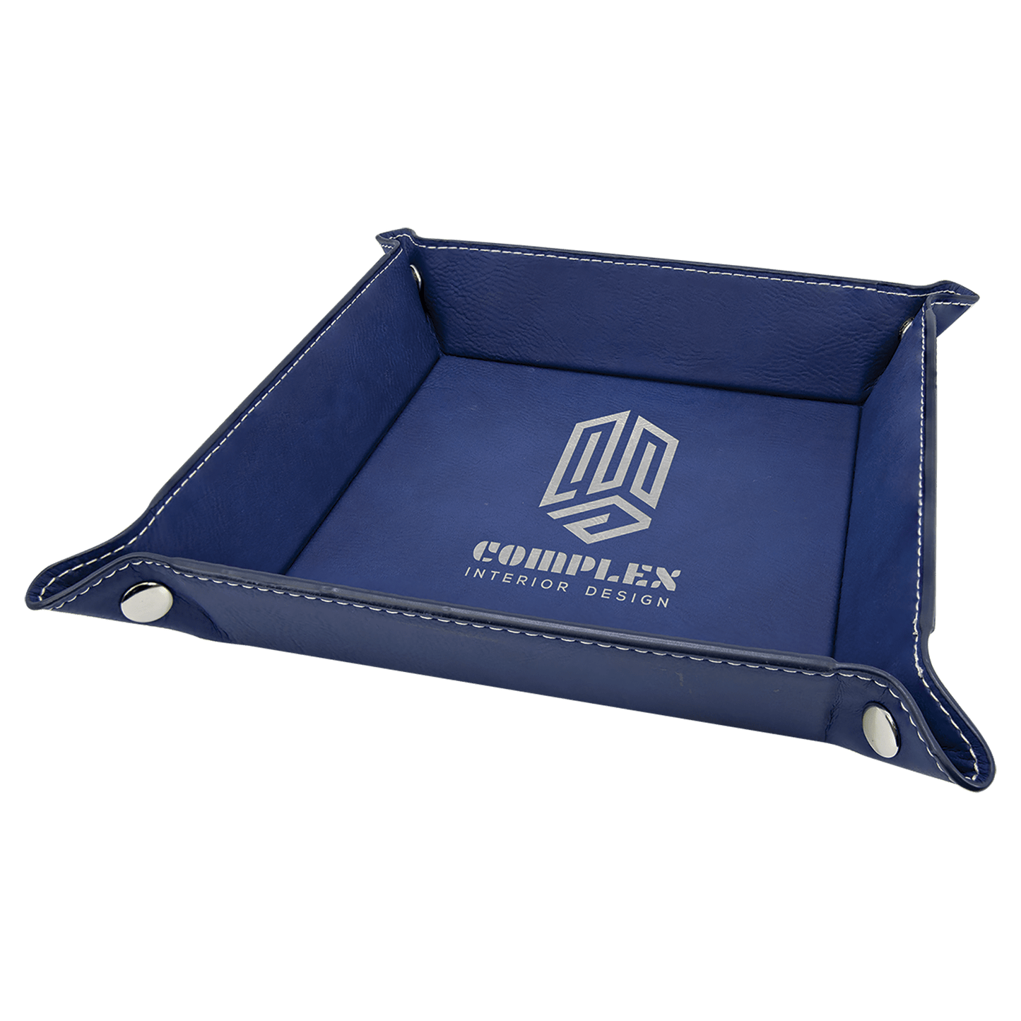 Personalized Leatherette Snap Trays - 2 Sizes & 15 Colours