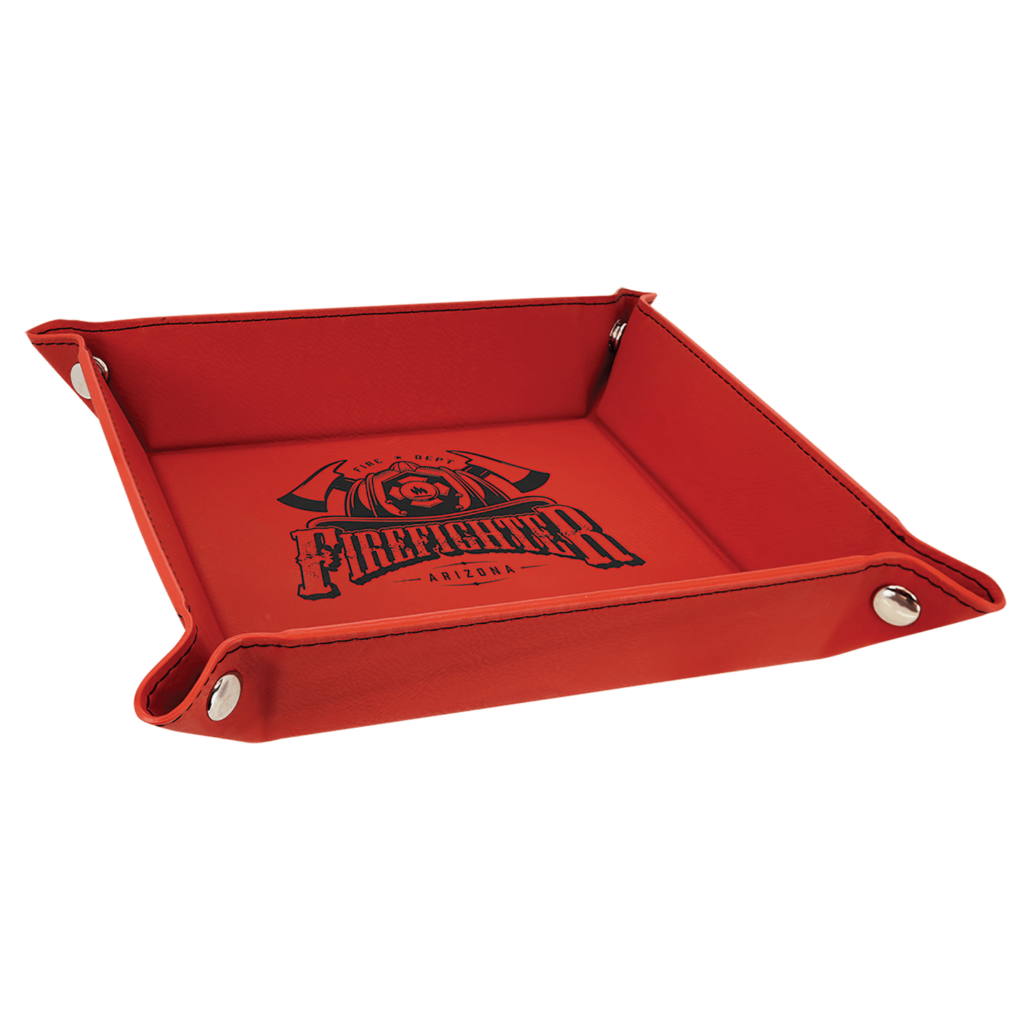 Personalized Leatherette Snap Trays - 2 Sizes & 15 Colours