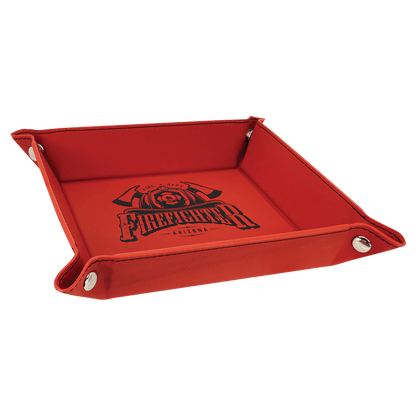 Personalized Leatherette Snap Trays - 2 Sizes & 15 Colours