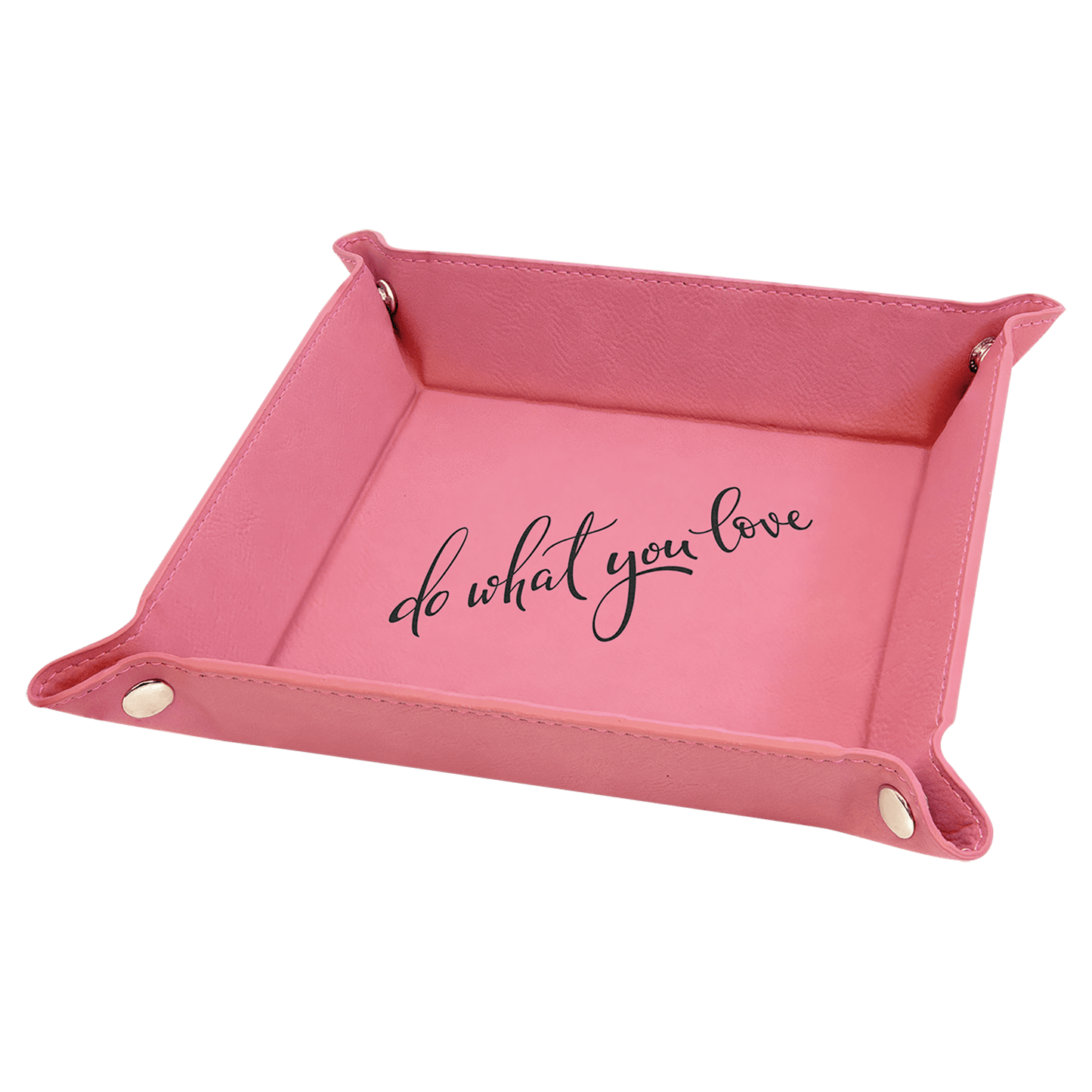 Personalized Leatherette Snap Trays - 2 Sizes & 15 Colours