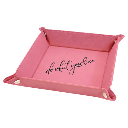 Personalized Leatherette Snap Trays - 2 Sizes & 15 Colours