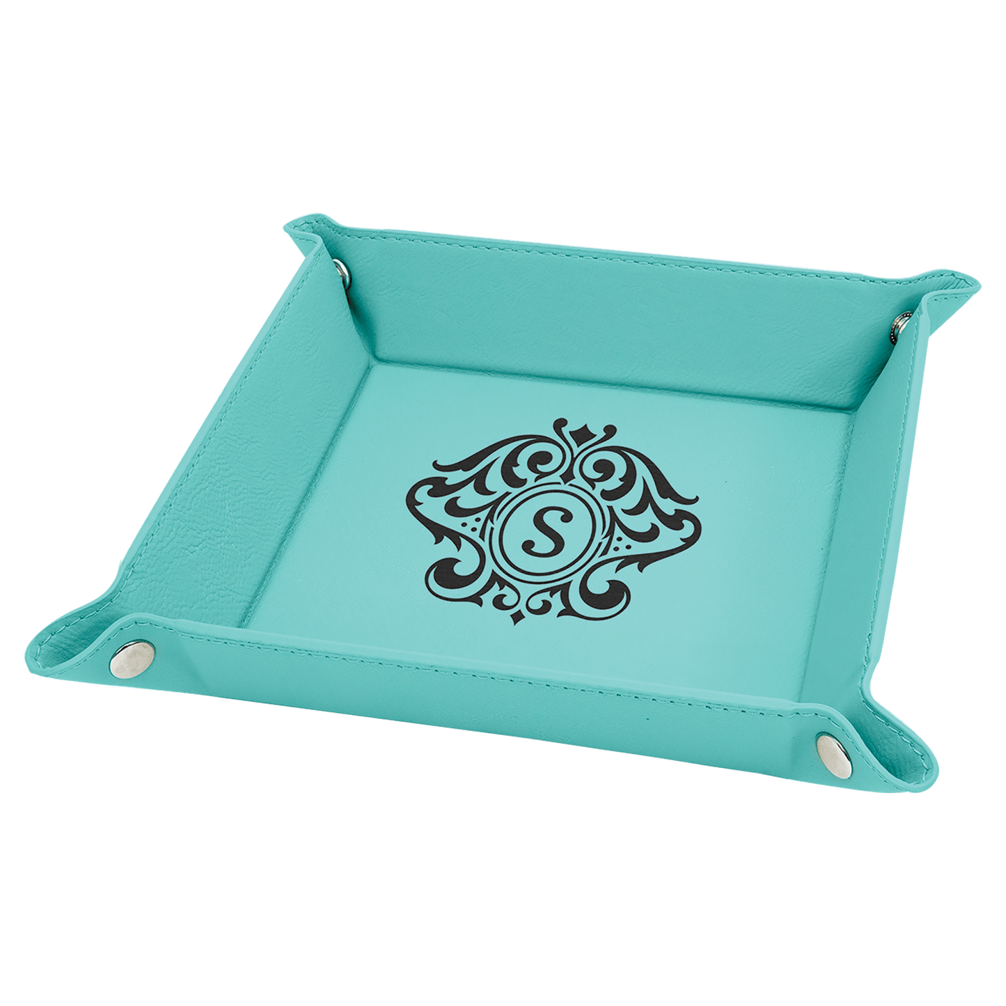 Personalized Leatherette Snap Trays - 2 Sizes & 15 Colours