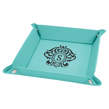 Personalized Leatherette Snap Trays - 2 Sizes & 15 Colours