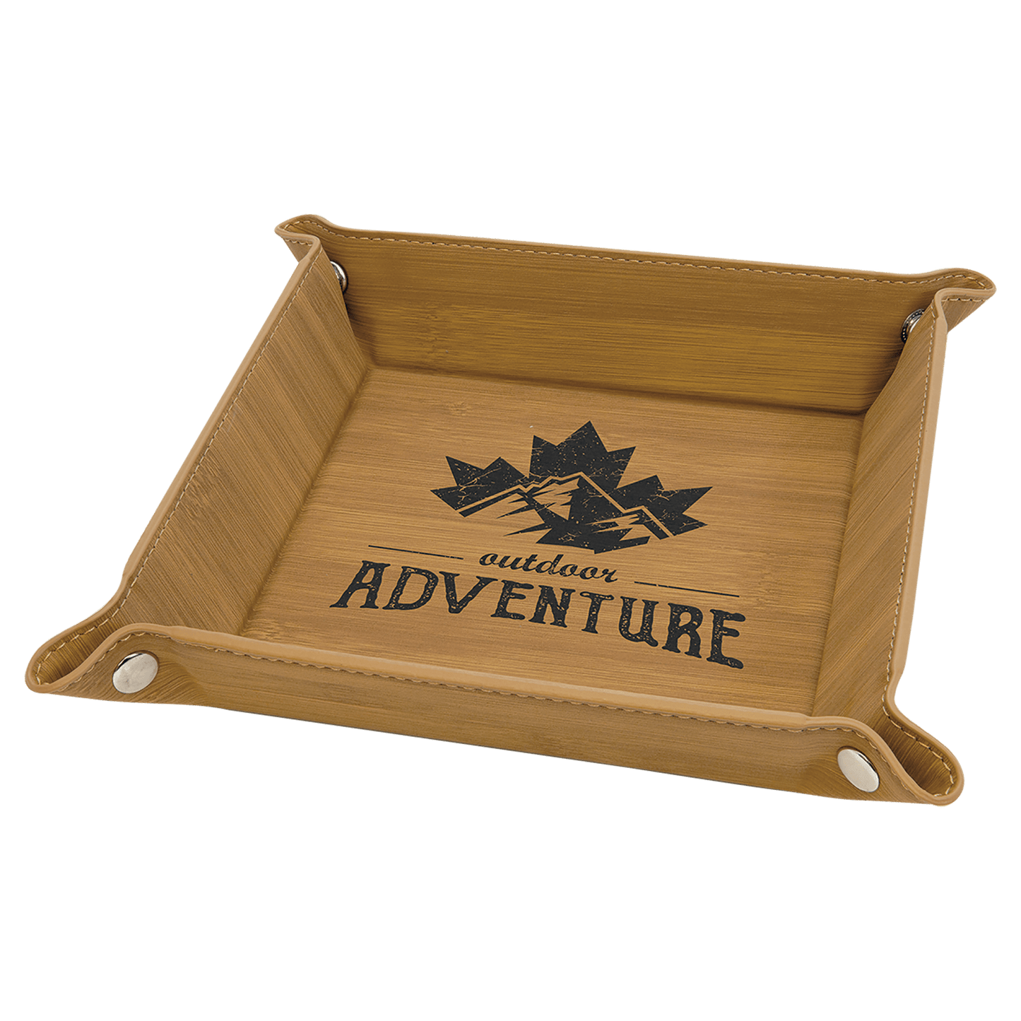 Personalized Leatherette Snap Trays - 2 Sizes & 15 Colours