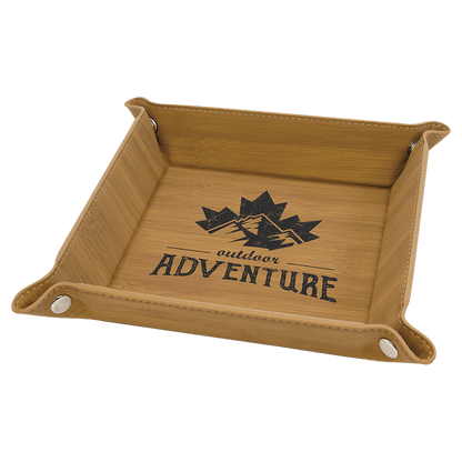 Personalized Leatherette Snap Trays - 2 Sizes & 15 Colours