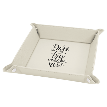 Personalized Leatherette Snap Trays - 2 Sizes & 15 Colours