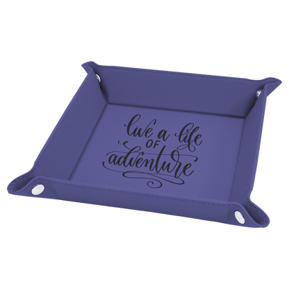 Personalized Leatherette Snap Trays - 2 Sizes & 15 Colours