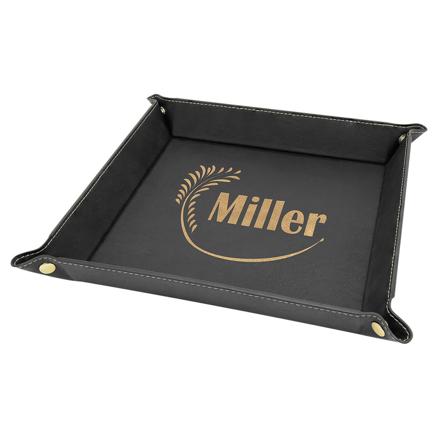 Personalized Leatherette Snap Trays - 2 Sizes & 15 Colours