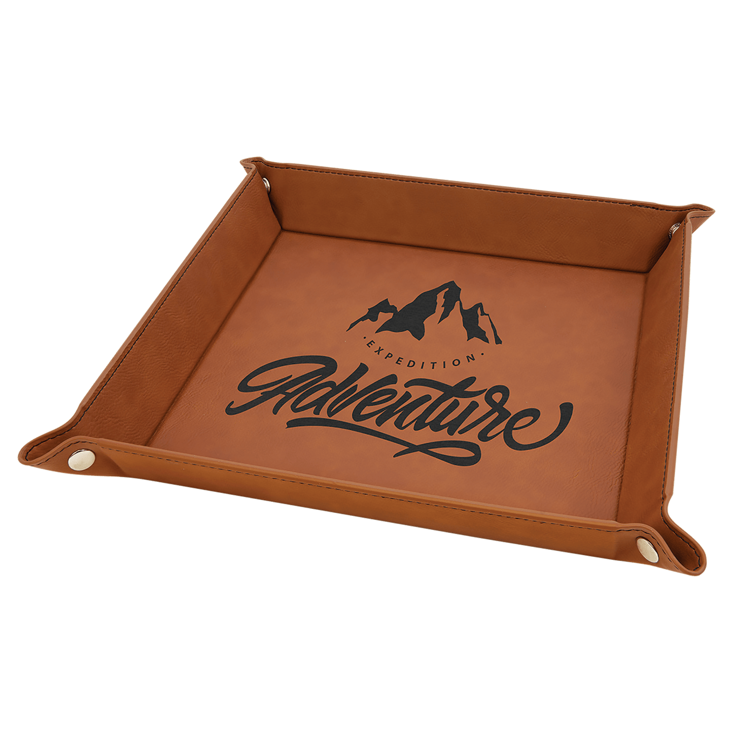 Personalized Leatherette Snap Trays - 2 Sizes & 15 Colours