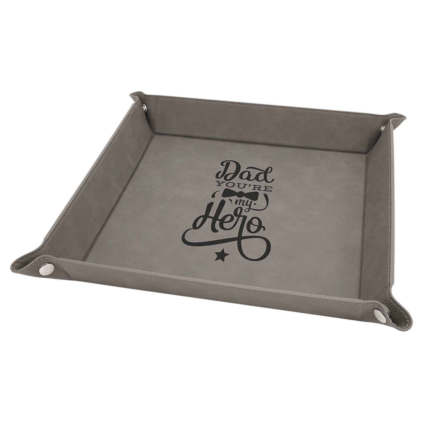 Personalized Leatherette Snap Trays - 2 Sizes & 15 Colours