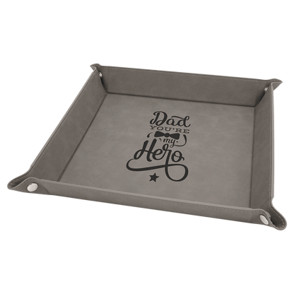 Personalized Leatherette Snap Trays - 2 Sizes & 15 Colours