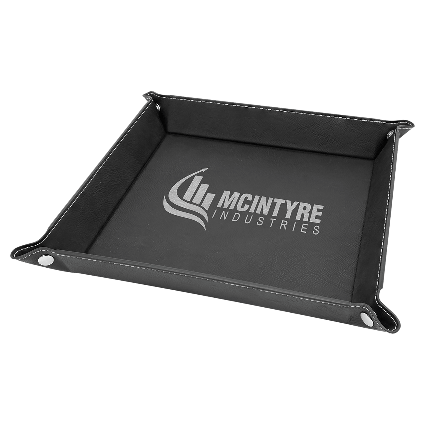 Personalized Leatherette Snap Trays - 2 Sizes & 15 Colours
