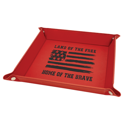 Personalized Leatherette Snap Trays - 2 Sizes & 15 Colours