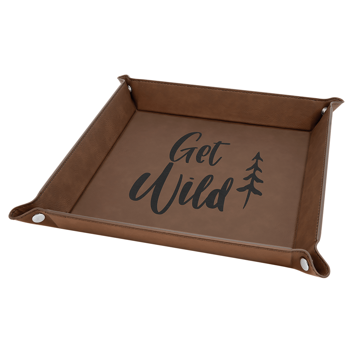 Personalized Leatherette Snap Trays - 2 Sizes & 15 Colours