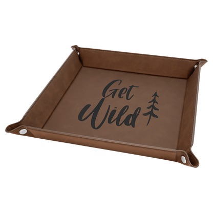 Personalized Leatherette Snap Trays - 2 Sizes & 15 Colours