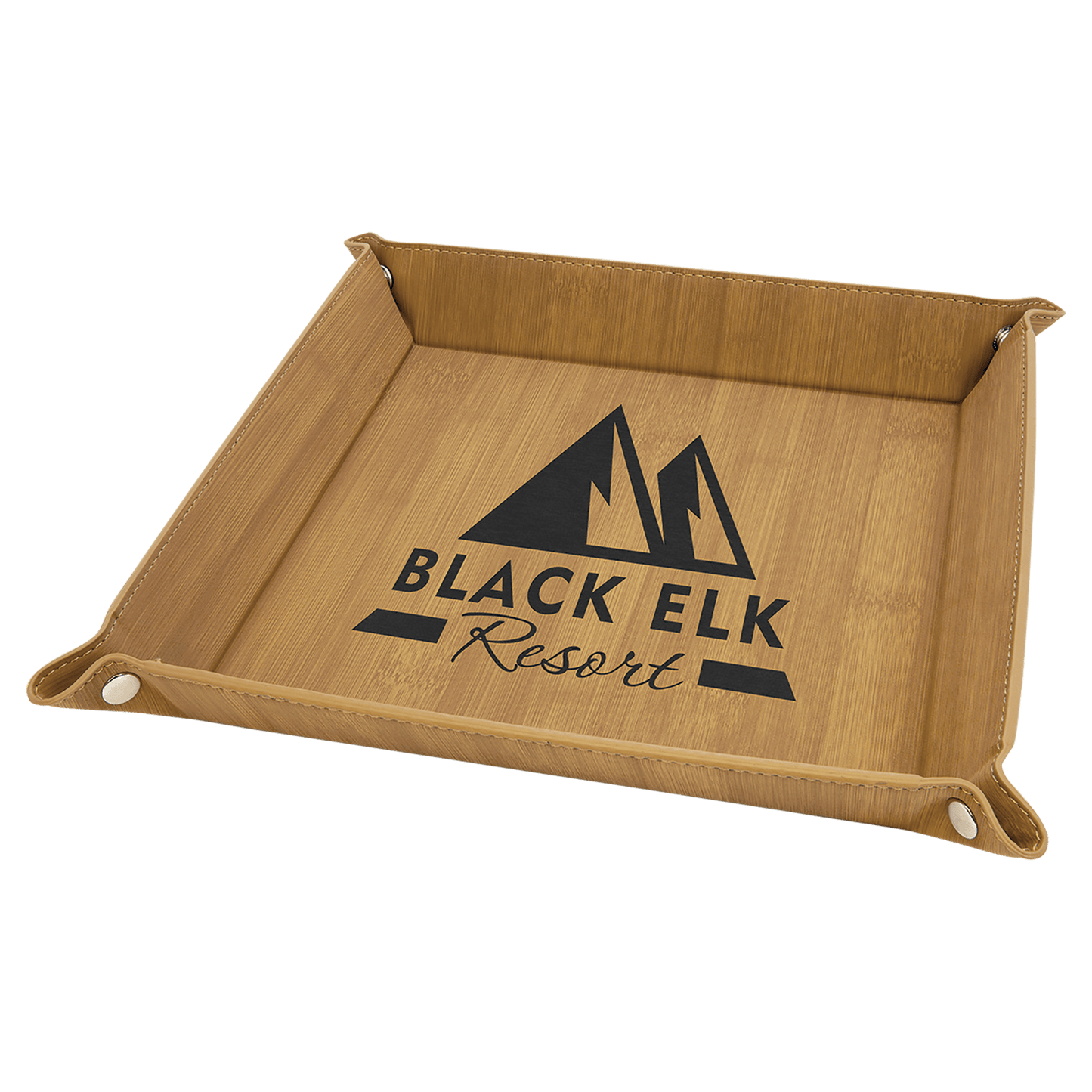 Personalized Leatherette Snap Trays - 2 Sizes & 15 Colours