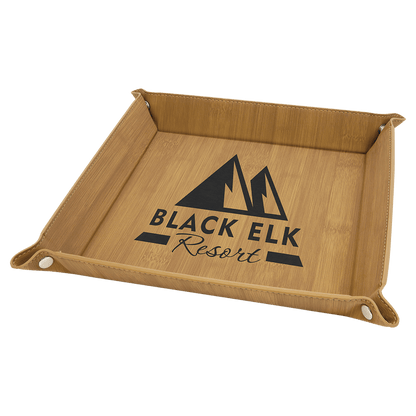 Personalized Leatherette Snap Trays - 2 Sizes & 15 Colours