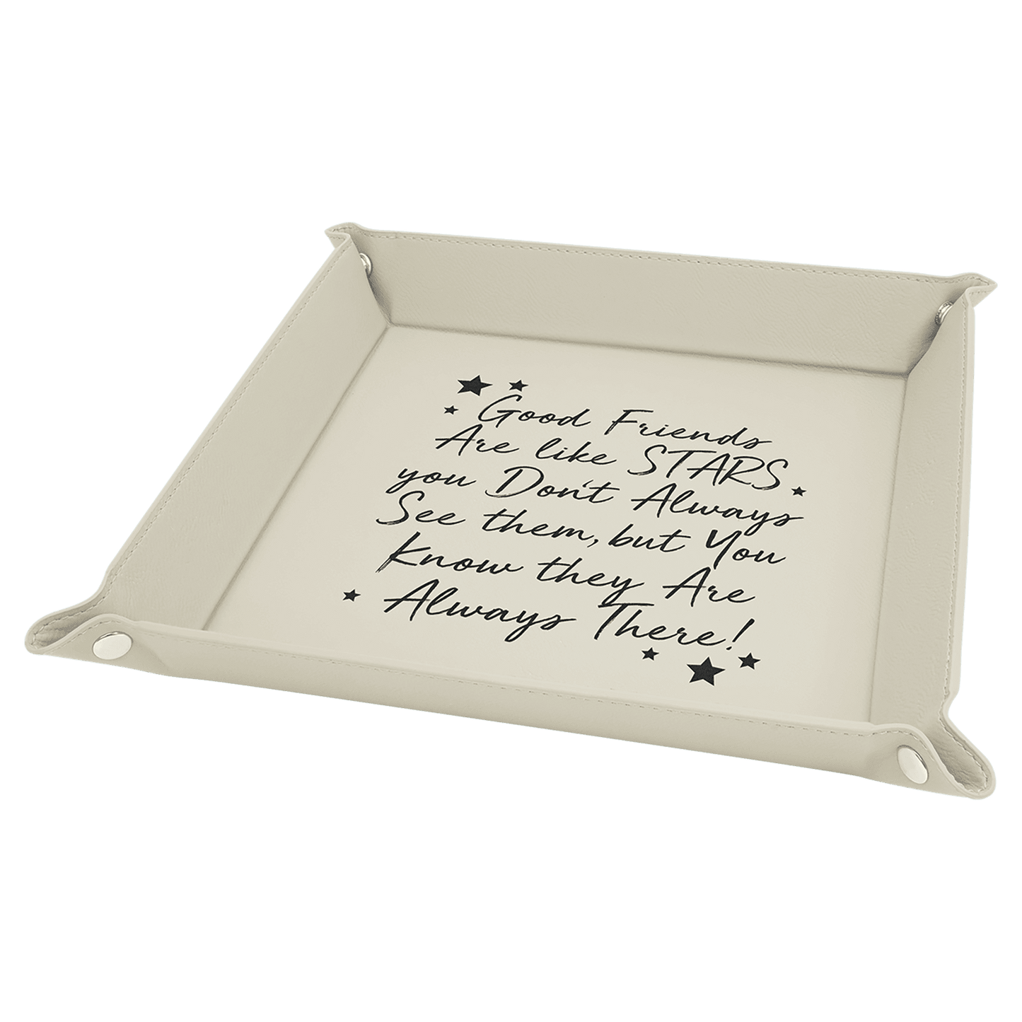 Personalized Leatherette Snap Trays - 2 Sizes & 15 Colours