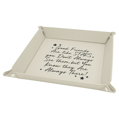 Personalized Leatherette Snap Trays - 2 Sizes & 15 Colours