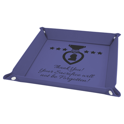 Personalized Leatherette Snap Trays - 2 Sizes & 15 Colours