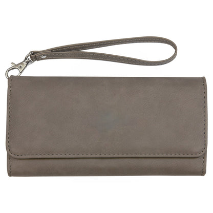 Engraved Leatherette Wristlet Wallets - With RFID Protection - 11 Colours