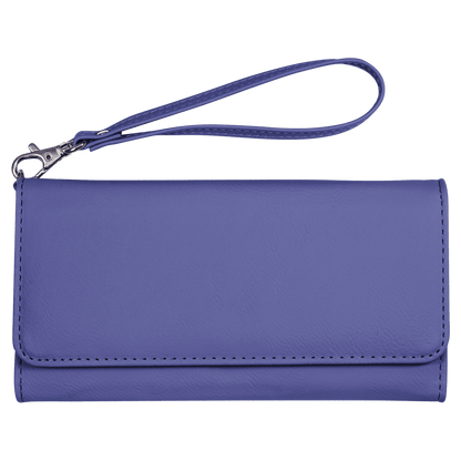Engraved Leatherette Wristlet Wallets - With RFID Protection - 11 Colours