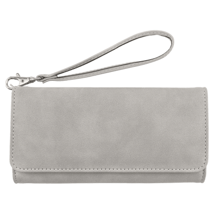 Engraved Leatherette Wristlet Wallets - With RFID Protection - 11 Colours