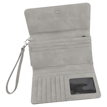 Engraved Leatherette Wristlet Wallets - With RFID Protection - 11 Colours