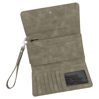 Engraved Leatherette Wristlet Wallets - With RFID Protection - 11 Colours