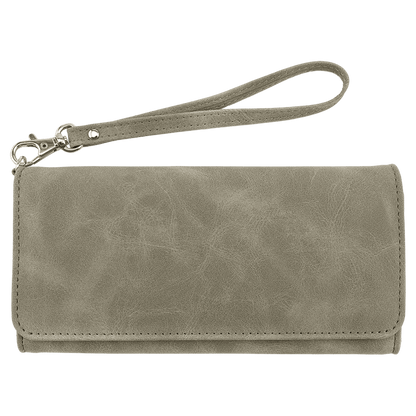 Engraved Leatherette Wristlet Wallets - With RFID Protection - 11 Colours