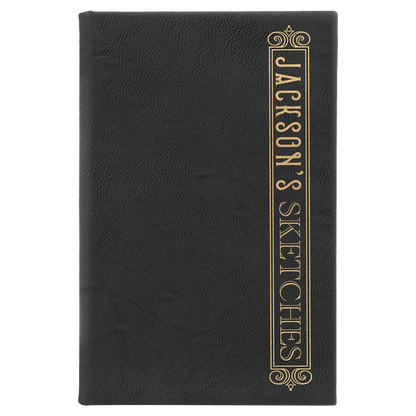 Personalized Leatherette Sketchbooks - 2 Sizes & 17 Colours